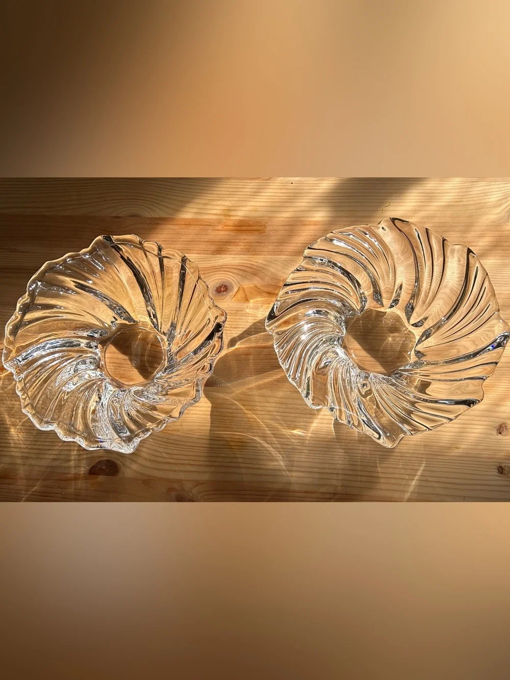 Vintage Crystal Swirl Bowls (Set of 2)